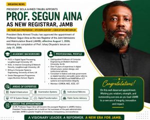 Brief history profile of the new JAMB'S Registrar. Congratulations