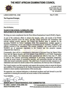 WASSCE BOARD MANAGEMENT DEPLOYS SECURITY PERSONAL AHEAD OF EXAMINATION
