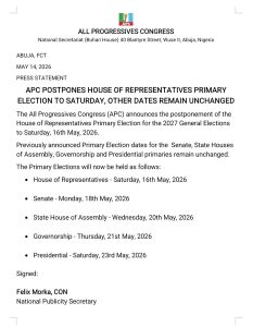 APC in Chaos: Nationwide Anti-Consensus Revolt Forces Primary Postponement
